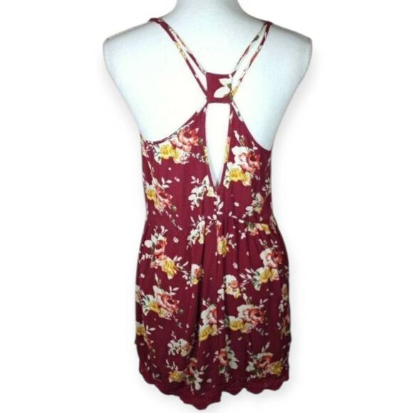 CHLOE K BURGUNDY FLORAL DRESS SZ.S EUC. - Picture 4 of 8